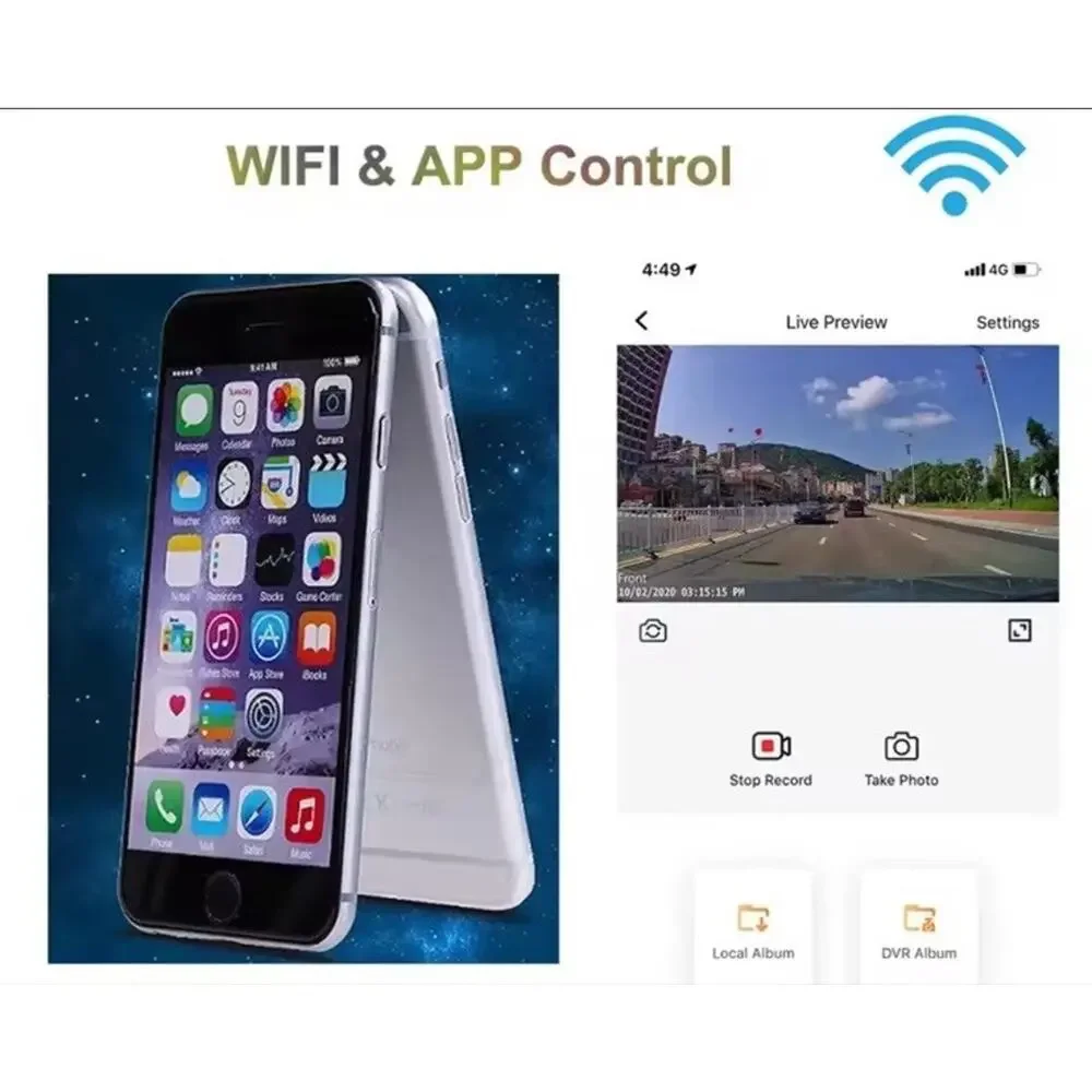 4K WiFi Dash Cam 2160P Car DVR Camera Parking Monitor App Control